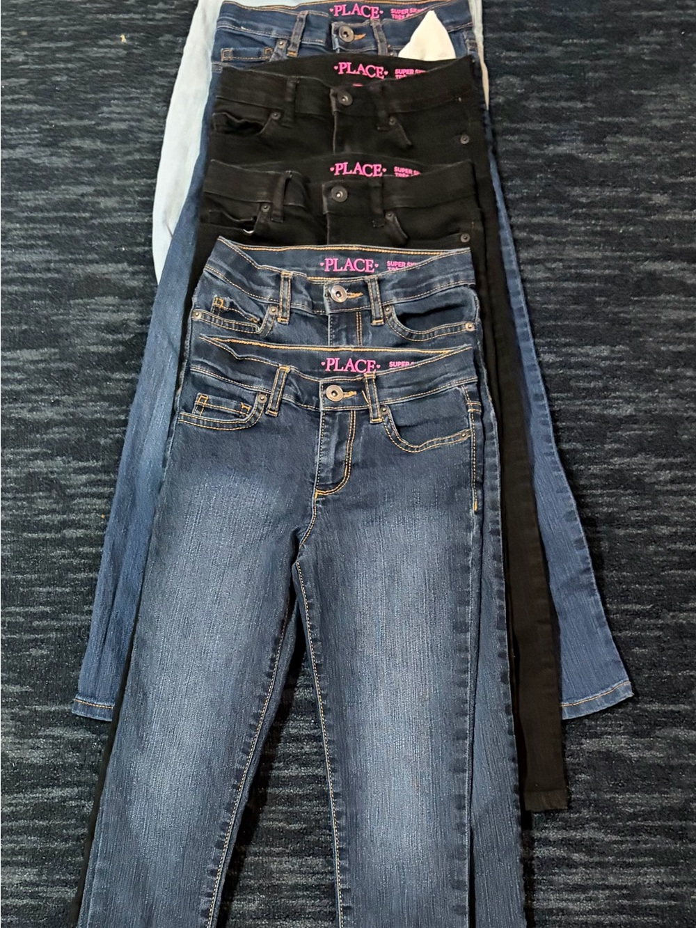 Place Girls' Blue and Black Skinny Jeans Pack 5 really great pairs of jeans
